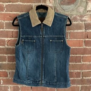 Jean vest with corduroy Eddie Bauer